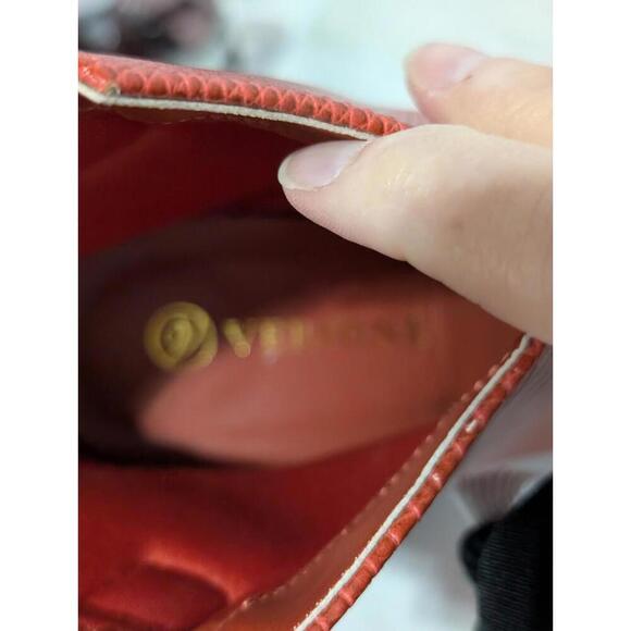 Versona Orange Faux Leather Pointed Toe Heeled Cowboy Style Boots Size 8 - Picture 7 of 7